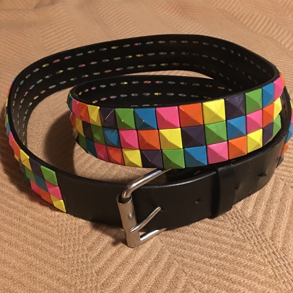 rainbow studded belt